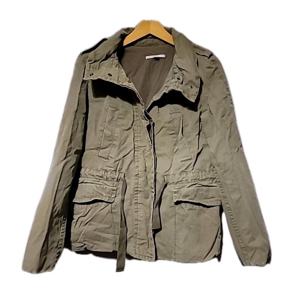 GAP Army Green TWILL‎ Button CINCH WAIST POCKETS Utility Jacket Sz XS